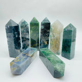 Moss Agate Four-Sided Tower Point Wholesale -Wholesale Crystals