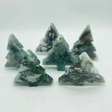 Moss Agate Pine Tree Christmas Tree Carving Wholesale -Wholesale Crystals
