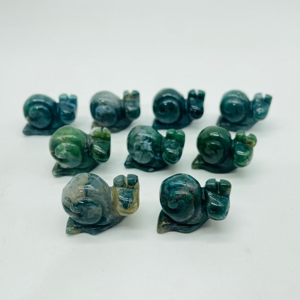 Moss Agate Snail Carving Wholesale -Wholesale Crystals