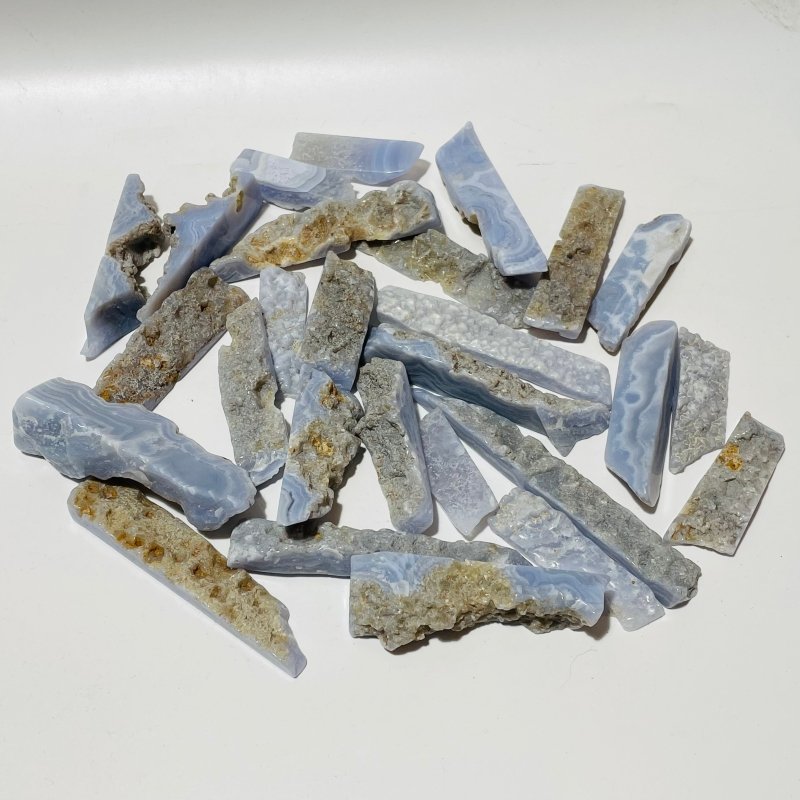Natural Blue Lace Agate Leftover Chips Wholesale Clearance -Wholesale Crystals