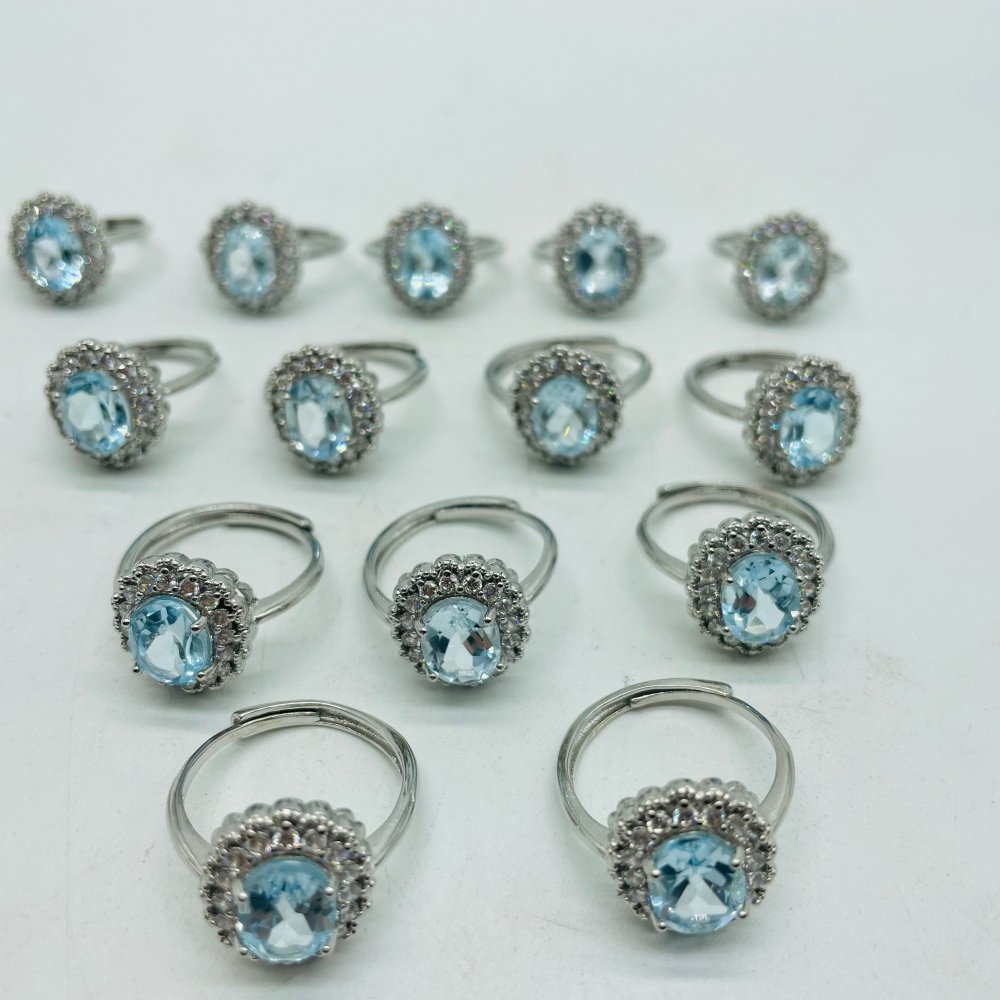 Natural Heat Treatment Blue Topaz Ring Wholesale -Wholesale Crystals