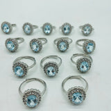Natural Heat Treatment Blue Topaz Ring Wholesale -Wholesale Crystals