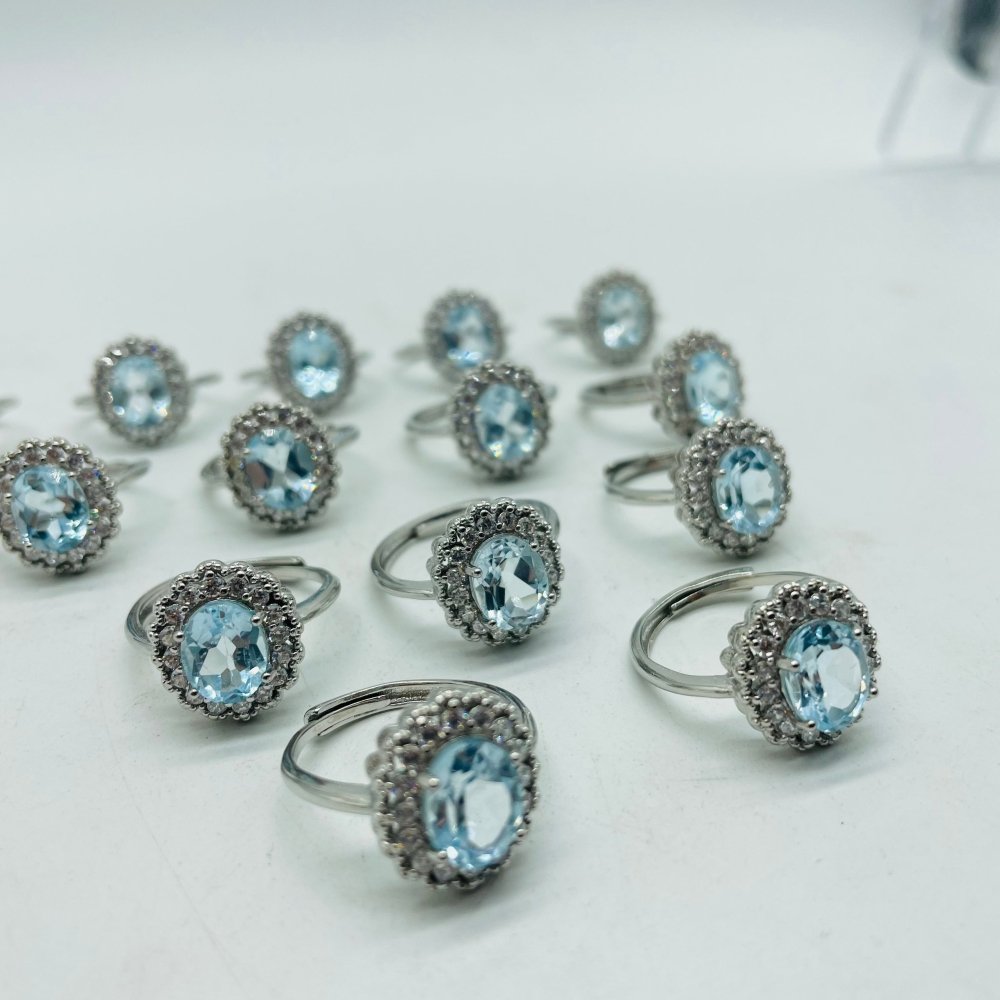 Natural Heat Treatment Blue Topaz Ring Wholesale -Wholesale Crystals