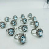 Natural Heat Treatment Blue Topaz Ring Wholesale -Wholesale Crystals