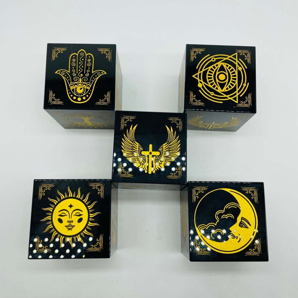 Obsidian Cube Hand of Fatima Cross with Wings Wholesale -Wholesale Crystals