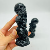 Obsidian Three Wise Monkeys Skull Wholesale -Wholesale Crystals