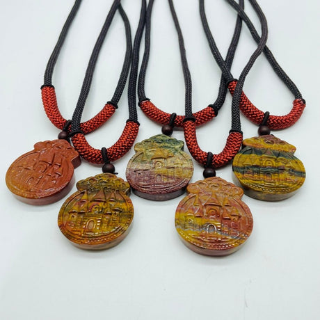 Ocean Jasper Castle Carving Pendant Wholesale -Wholesale Crystals