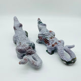 2 Pieces Ocean Jasper Crocodile Carving -Wholesale Crystals