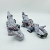 2 Pieces Ocean Jasper Crocodile Carving -Wholesale Crystals