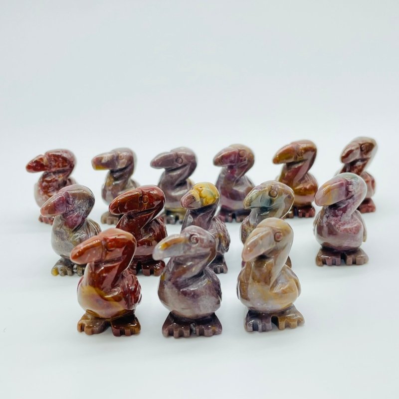 Ocean Jasper Flamingos Carving Wholesale - Wholesale Crystals