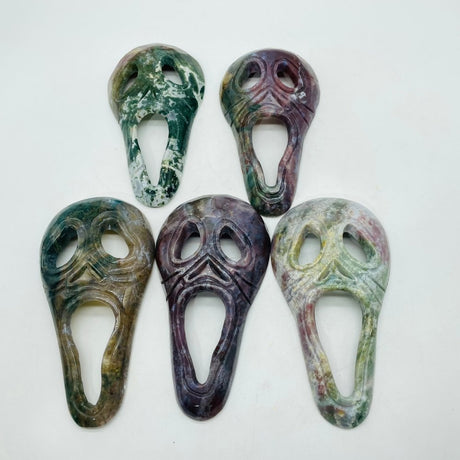 Ocean Jasper Ghost Mask Carving Halloween Wholesale -Wholesale Crystals