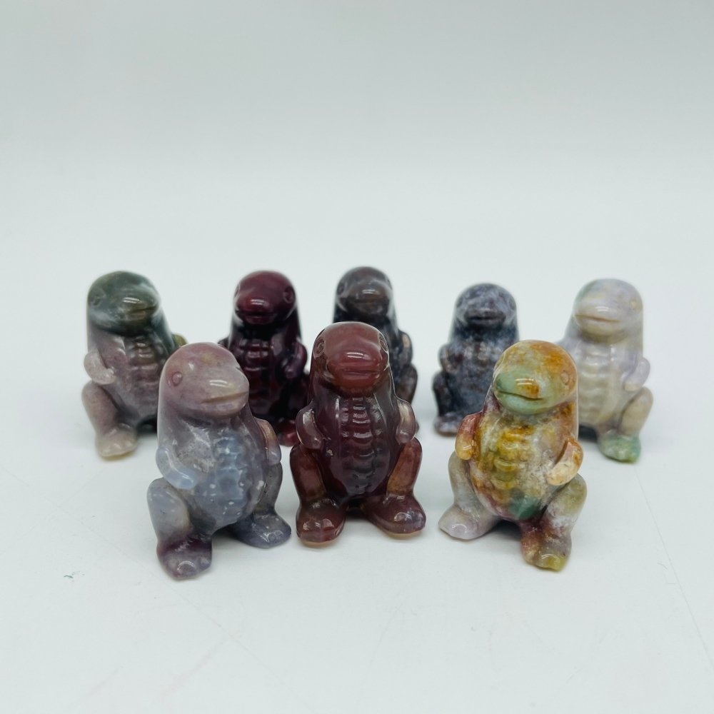 Ocean Jasper & Moss Agate Dinosaur Tyrannosaurus Rex Carving Wholesale -Wholesale Crystals