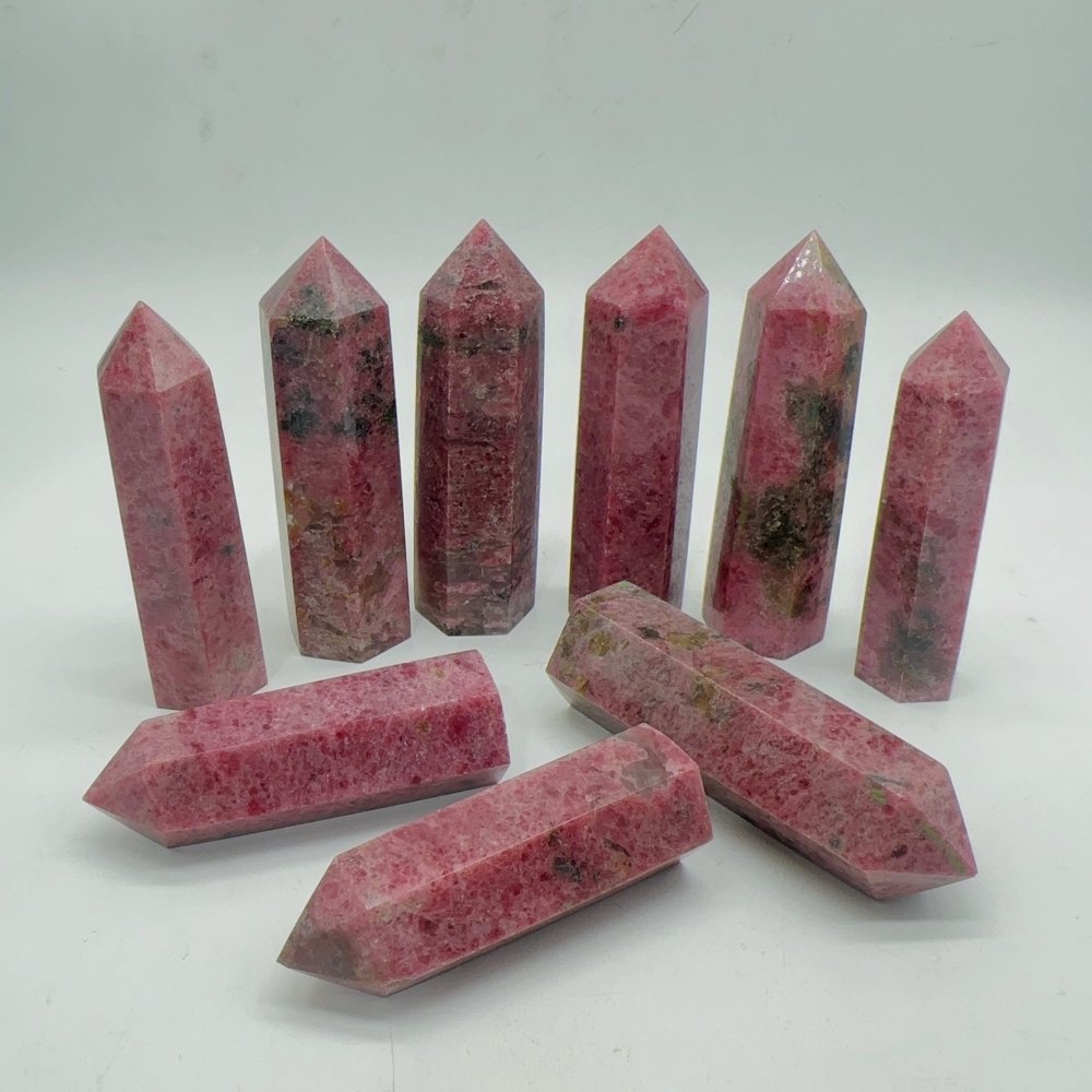 Pink Rhodonite Points Tower Wholesale -Wholesale Crystals