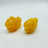 Piranha Carving Wholesale Obsidian & Yellow Calcite -Wholesale Crystals