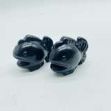 Piranha Carving Wholesale Obsidian & Yellow Calcite -Wholesale Crystals