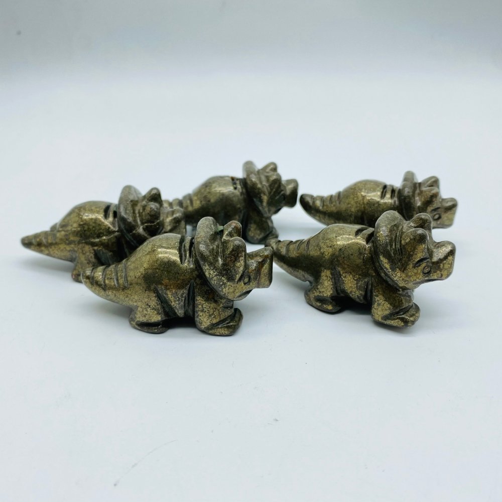 Pyrite Three Horns Dinosaur Carving Wholesale -Wholesale Crystals