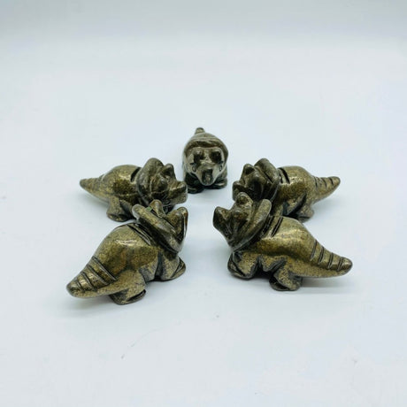 Pyrite Three Horns Dinosaur Carving Wholesale -Wholesale Crystals