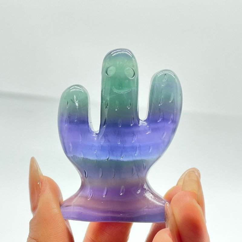 Rainbow Fluorite Cactus Carving Wholesale - Wholesale Crystals