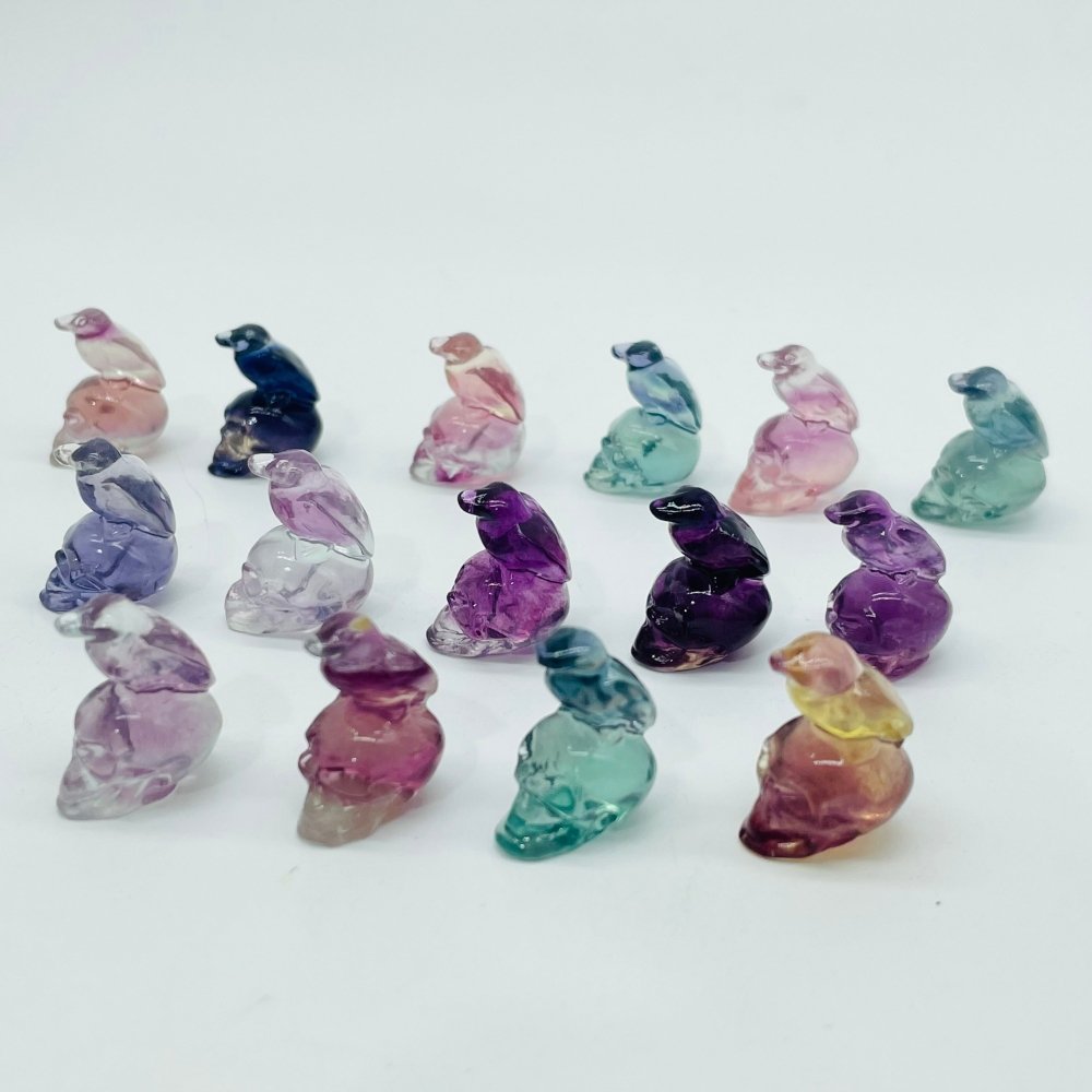 Rainbow Fluorite Eagle Skull Carving Wholesale -Wholesale Crystals