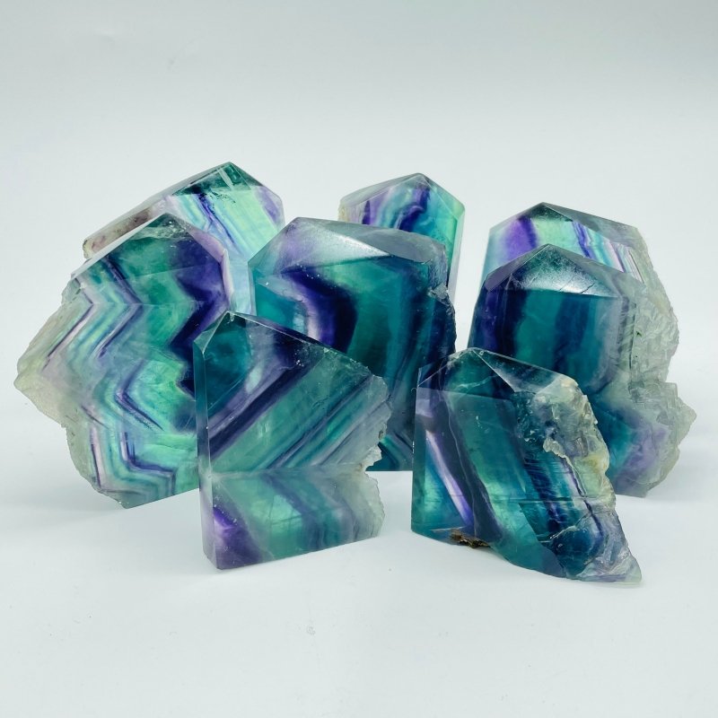 Rainbow Fluorite Rough Side Tower Point Wholesale -Wholesale Crystals