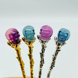 Rainbow Fluorite Skull Coffee Spoon Carving Wholesale -Wholesale Crystals