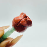 Red Jasper Green Aventurine Flower Carving Wholesale - Wholesale Crystals