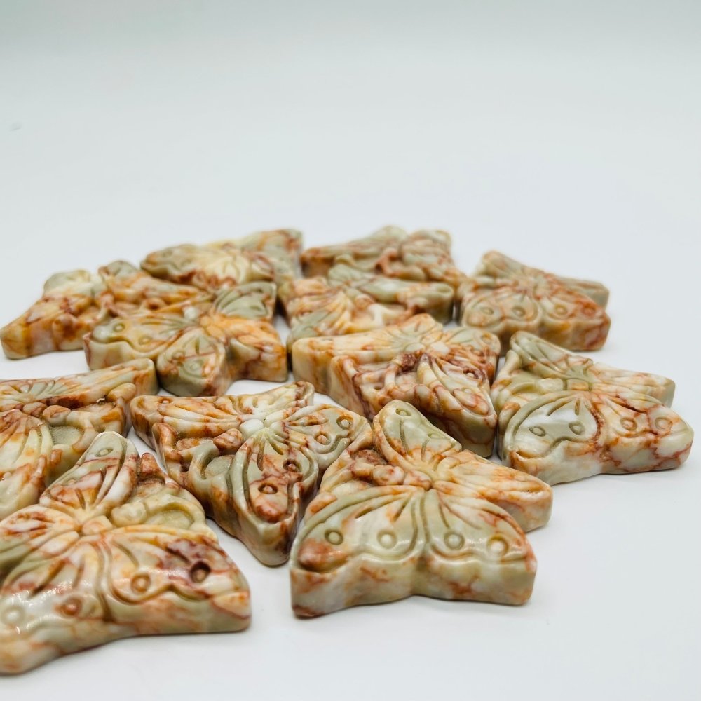 Red Line Stone Marble Butterfly Carving Animal Wholesale -Wholesale Crystals