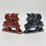 Red Sesame Stone & Larvikite Pegasus Carving Wholesale -Wholesale Crystals