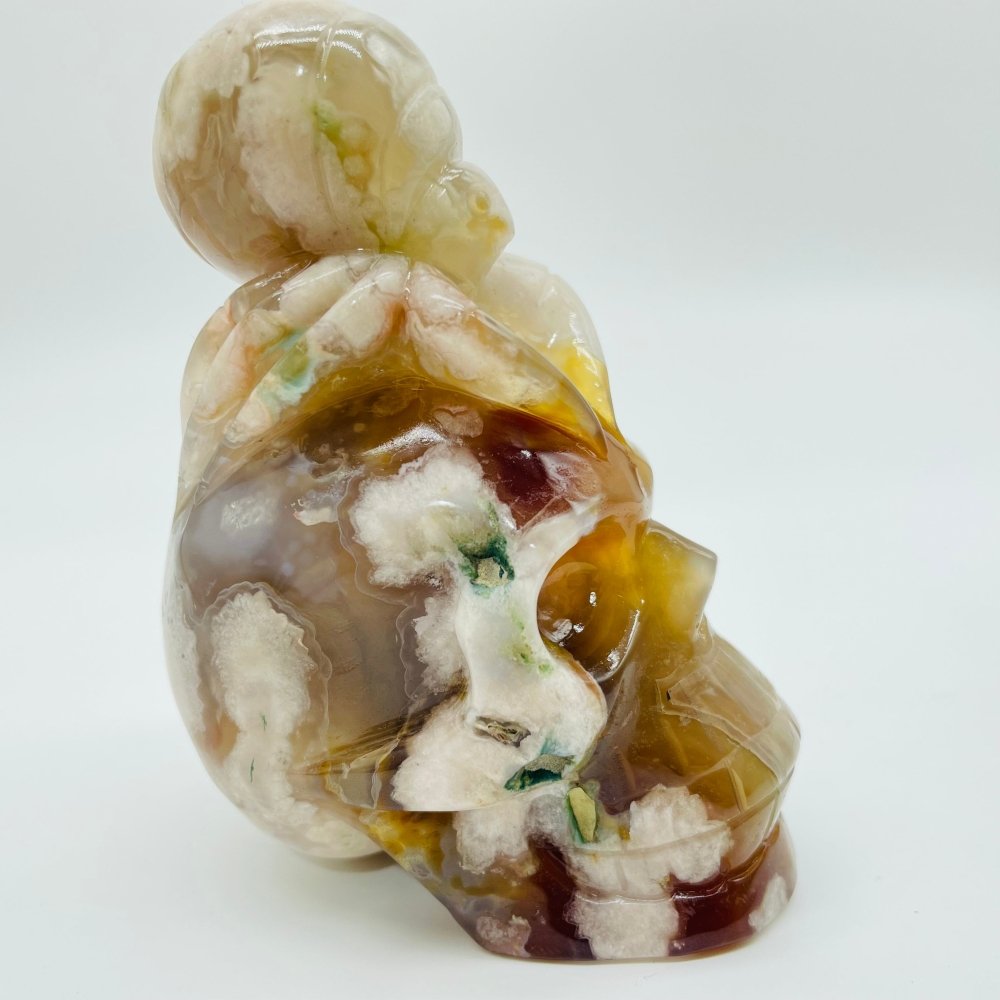 Sakura Flower Agate Beetle Skull Carving -Wholesale Crystals