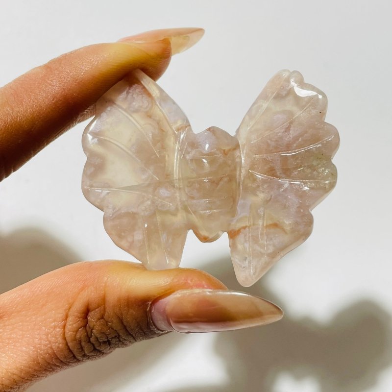 Sakura Flower Agate Butterfly Carving Wholesale - Wholesale Crystals