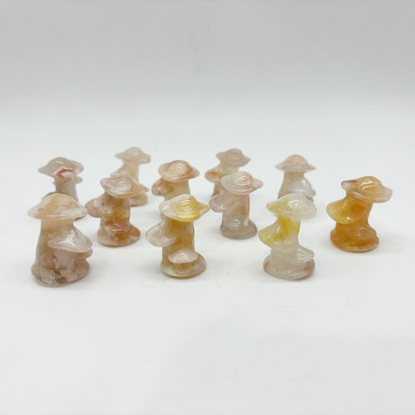 Sakura Flower Agate Mushroom Carving Wholesale - Wholesale Crystals