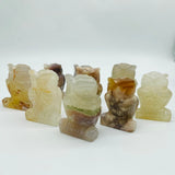 Sakura Flower Agate Owl Carving Wholesale -Wholesale Crystals