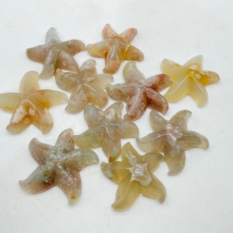 Sakura Flower Agate Starfish Carving Wholesale -Wholesale Crystals