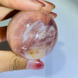 Six Star Line Rose Quartz Rabbit Hair Rutile Sphere -Wholesale Crystals