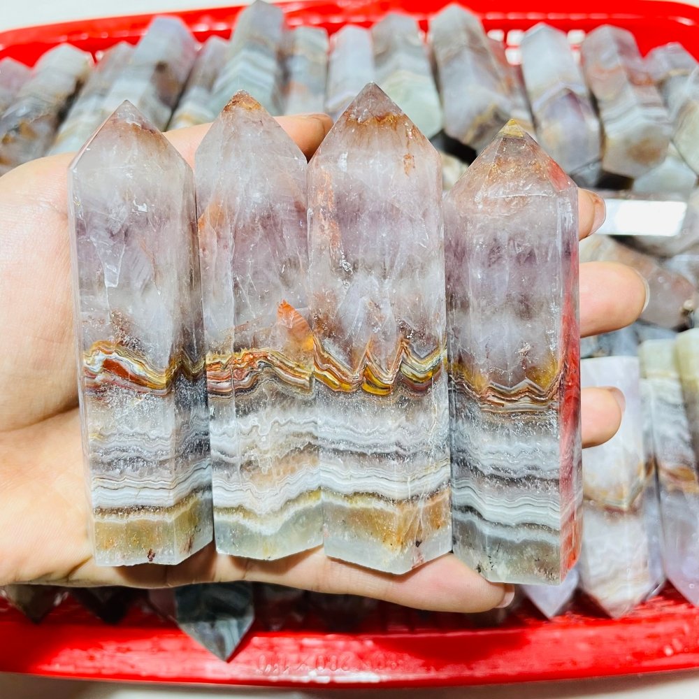 Striped Agate Mixed Quartz Crystal Points Wholesale -Wholesale Crystals