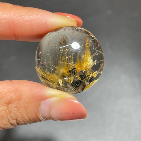 Titanium Flower Rutile Round Shape Pendant -Wholesale Crystals