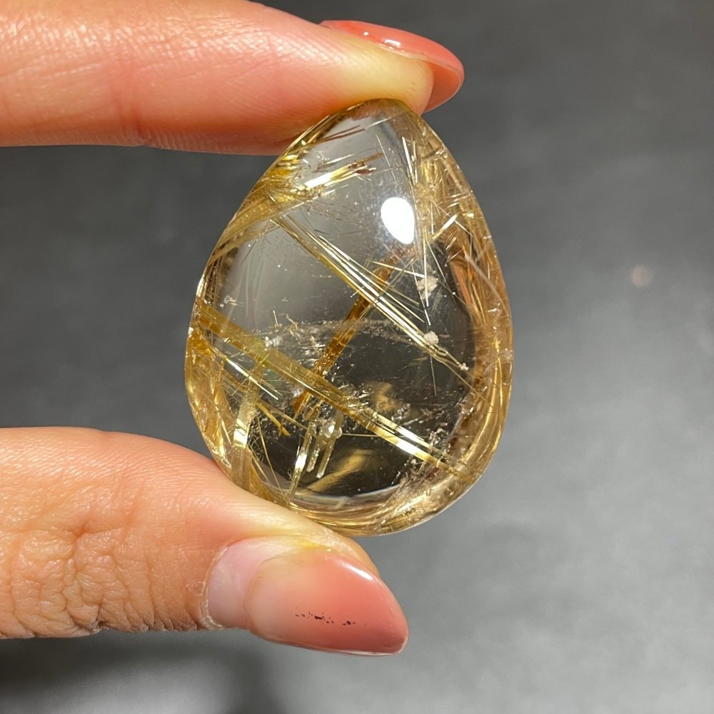 Titanium Gold Rutile Quartz Teardrop Pendant -Wholesale Crystals