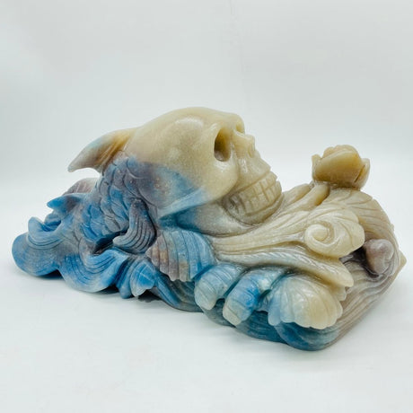 Trolleite Stone Skull Fish Tail Waves Hand Carving -Wholesale Crystals