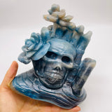 Trolleite Stone Skull Flower Head Carving -Wholesale Crystals
