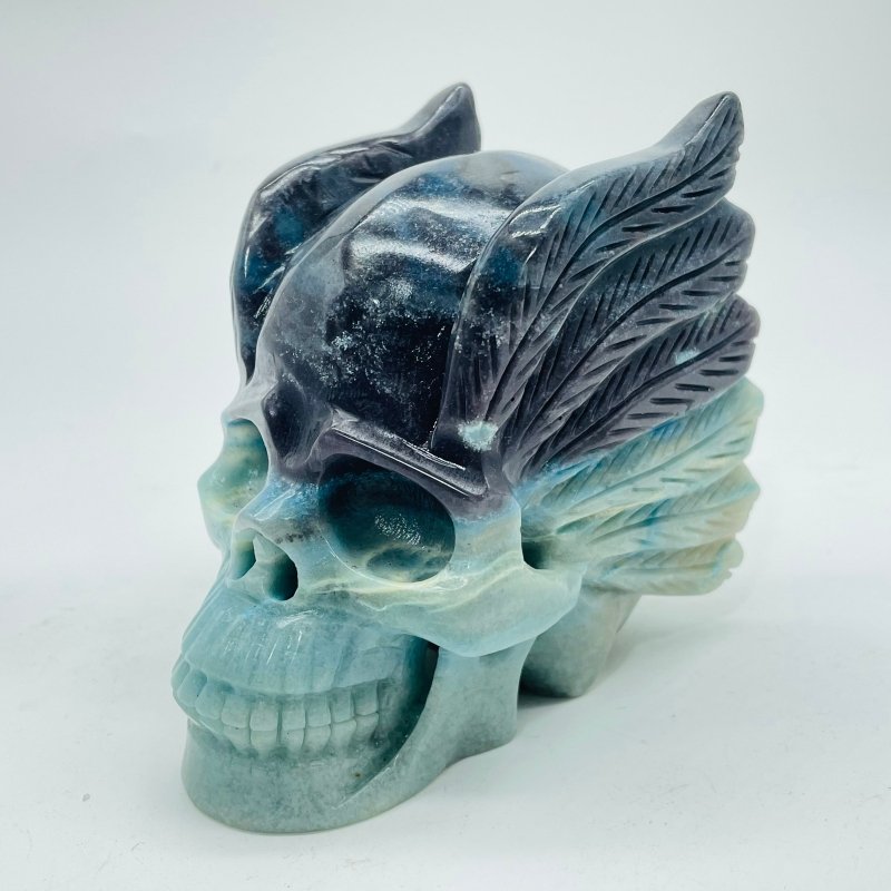 Trolleite Stone Skull With Wing Carving - Wholesale Crystals