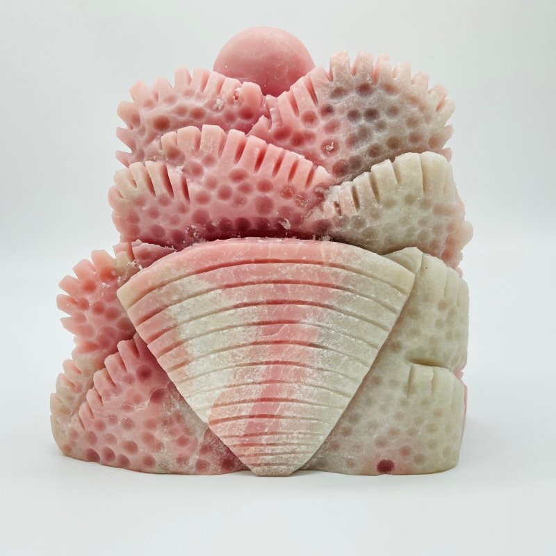 Unique Pink Opal Underwater World Octopus Sea Turtle WIth Dolphin Carving -Wholesale Crystals