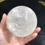 white calcite rainbow sphere -Wholesale Crystals