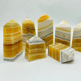 White & Yellow Calcite Four-Sided Tower Point Wholesale -Wholesale Crystals