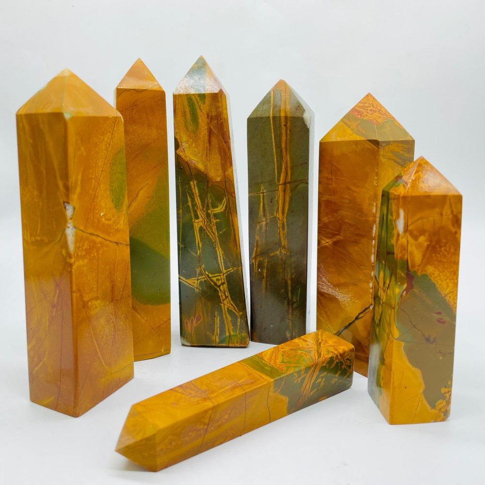 Yellow Marble Four-Sided Tower Point Wholesale -Wholesale Crystals